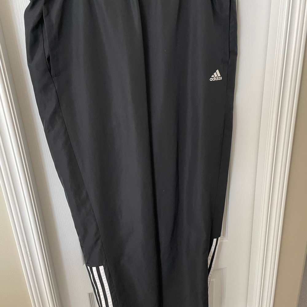 Adidas Black  Nylon Track Pants